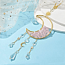 Feng Shui hanging with rainbow crystals Rose quartz Moon