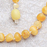 Amber beads round for children butter color