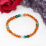 Amber bracelet with amazonite, malachite and jadeite