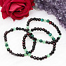 Cherry amber bracelet with malachite and ulexite