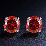 Silver earrings with zircons AA quality RED