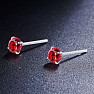 Silver earrings with zircons AA quality RED