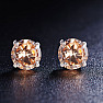 Silver earrings with zircons AA quality PEACH