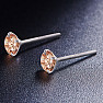 Silver earrings with zircons AA quality PEACH