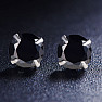 Silver earrings with zircons AA quality BLACK