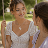 Silver rhodium-plated necklace KITTEN AND MOON