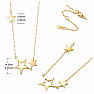 Silver necklace Golden Stars