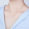 Silver necklace Golden Stars