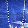 Silver necklace Golden Stars