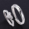Couple Rings rhodium-plated silver ring set