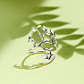 Silver rhodium-plated ring White tree