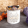 Metal white smoking stove with mandala