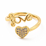 Women's gold-plated cubic zirconia ring Love