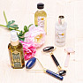 Lapis lazuli massage roller one-sided gold color