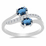Silver ring with London topaz and zircons Ag 925 026069 LT