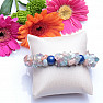 Luxury bracelet made of precious stones and pearls with lapis lazuli
