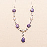 Turquoise purple necklace silver Ag 925 MP-615