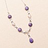Turquoise purple necklace silver Ag 925 MP-615