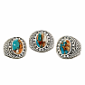 1001 Mens silver ring with turquoise Spiny oyster
