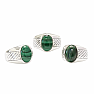 1005 Mens silver ring with malachite