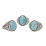1011 Mens Silver Ring with larimar