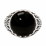 1014 Mens silver ring with onyx