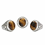 1019 Mens silver ring with tigers eye