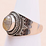 Sagenite crystal with rutile ring silver Ag 925 N7338
