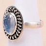 Moonstone rainbow blue ring silver Ag 925 N-8923