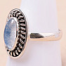 Moonstone rainbow blue ring silver Ag 925  N-8927