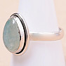 Moonstone rainbow green ring silver Ag 925 N8943