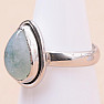 Moonstone rainbow green ring silver Ag 925 N8946