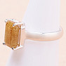 Sagenite crystal with rutile ring silver Ag 925 N9497