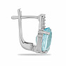 Silver earrings with cut Blue Sky topazes and zircons Ag 925 012019 BT