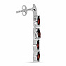 Silver earrings with cut garnets and zircons Ag 925 022211 GT