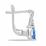 Silver earrings with cut blue kyanites and zircons Ag 925 031091 BK