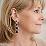 Silver earrings with cut garnets and zircons Ag 925 010906 GT