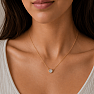Silver necklace with agate satellite Aqua Aura