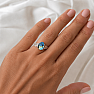 Silver ring with natural labradorite