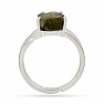 Silver ring with natural labradorite
