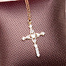 Necklace stainless steel in gold color cubic zirconia Cross 45 cm