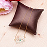 Necklace stainless steel in gold color cubic zirconia Evil eye 48 cm