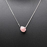 Rose quartz with stainless steel chain