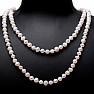 Exclusive women's pearl necklace made of white pearls 158 cm
