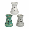 Ceramic aroma lamp Turquoise flowers
