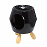 Aroma lamp ceramic Black octagon