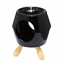 Aroma lamp ceramic Black octagon