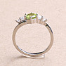 Silver ring with cut olivine and zircons Ag 925 011580 PD