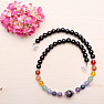 Onyx chakra necklace with amethyst beads