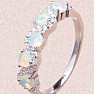 Silver ring with Ethiopian opals and zircons Ag 925 020711 ETOP
